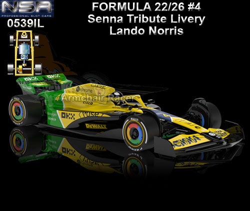 Norris 22 Racing Letters NSR 0539IL - Formula 22/26 Senna Tribute livery #4 Lando Norris | The ...